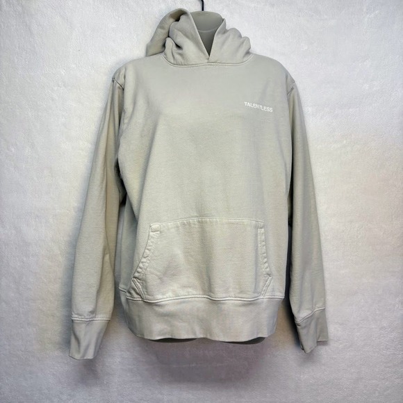 Talentless Hoodie Sweatshirt Mens Small Beige Pullover Casual Comfy - Picture 1 of 9